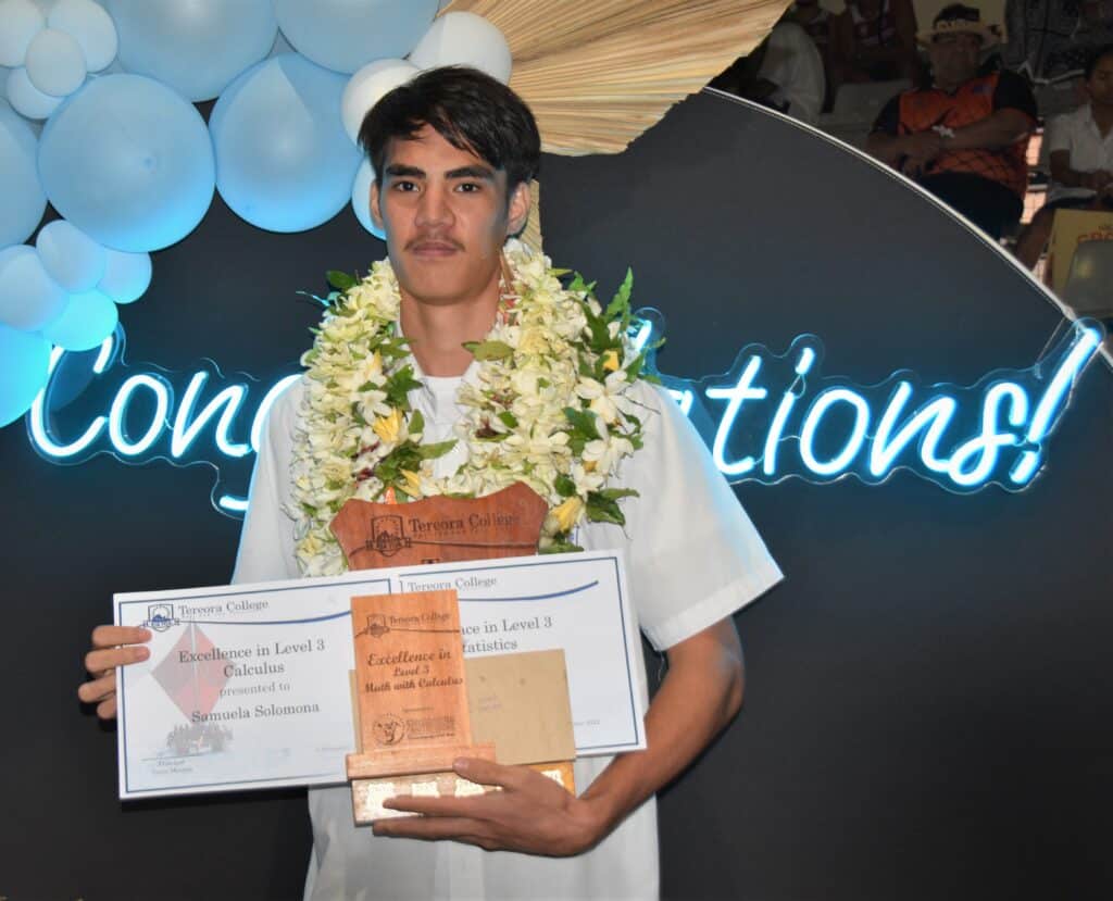 Samuela Solomona Level 3 Excellence in Maths with Calculus. 22110312