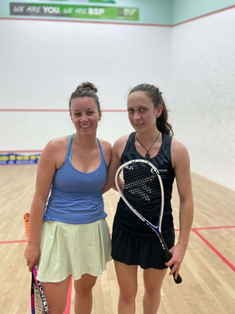 Just as Rarotonga discovered the great Jonah Lomu before he became a legend – Kiwi squash sensations Lauren Clarke (left) and winner of the Cook Island Squash opens women division Winona-Jo Joyce are on their way to squashing stardom.  22110803