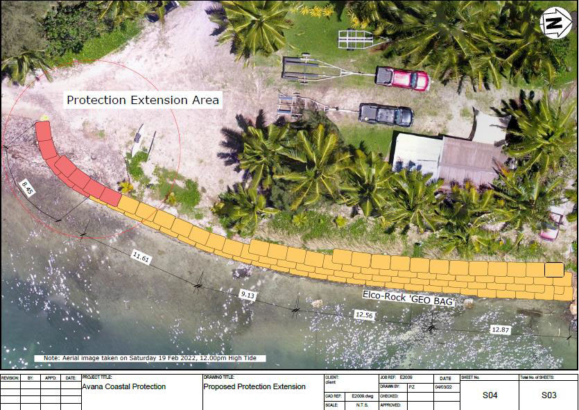 This image and diagram illustrate the extension along the Avana foreshore. 22111821