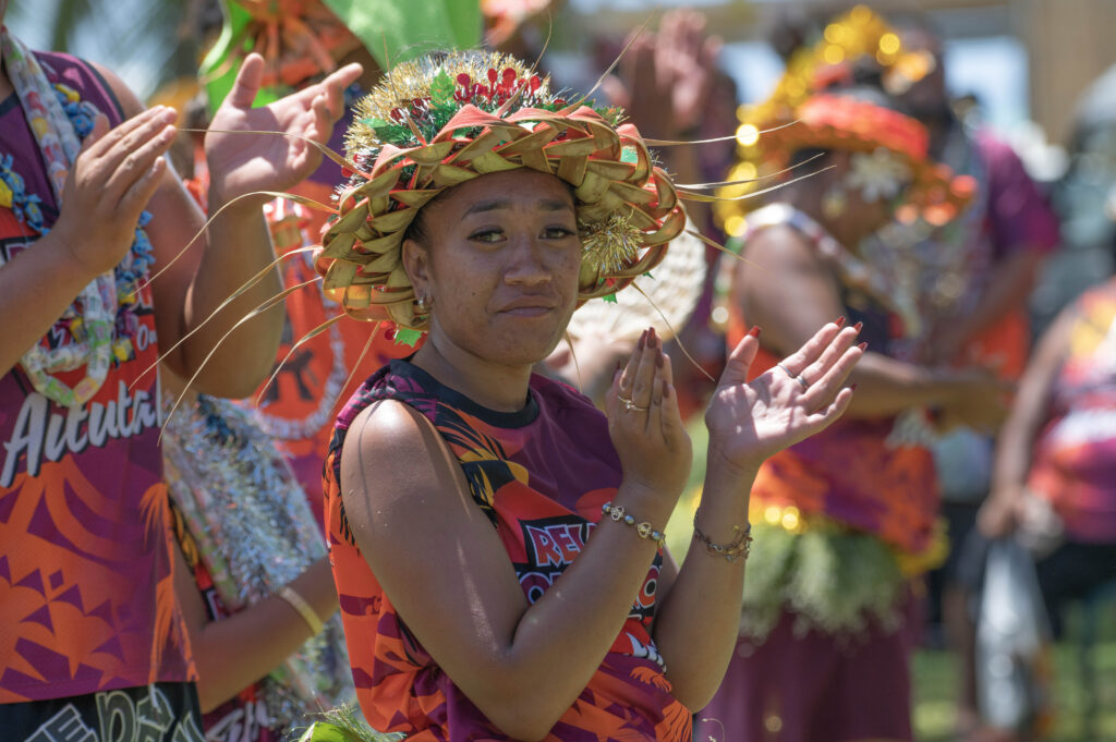 The hosting Oire Reureu celebrating Koni Raoni on Aitutaki.  MACK MARONA/22122806