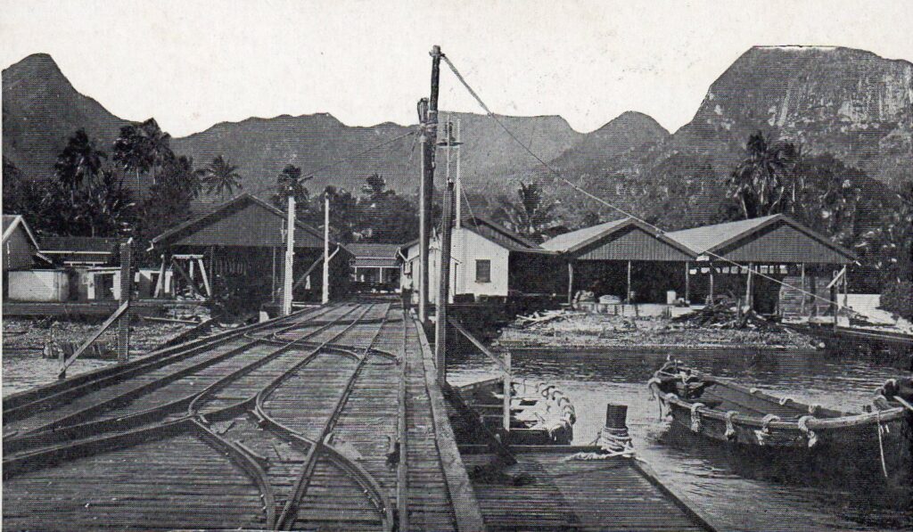 The wooden wharf which served Rarotonga was replaced by a ferro-cement version which Pomare said was more convenient for loading and discharging cargo. 22123017
