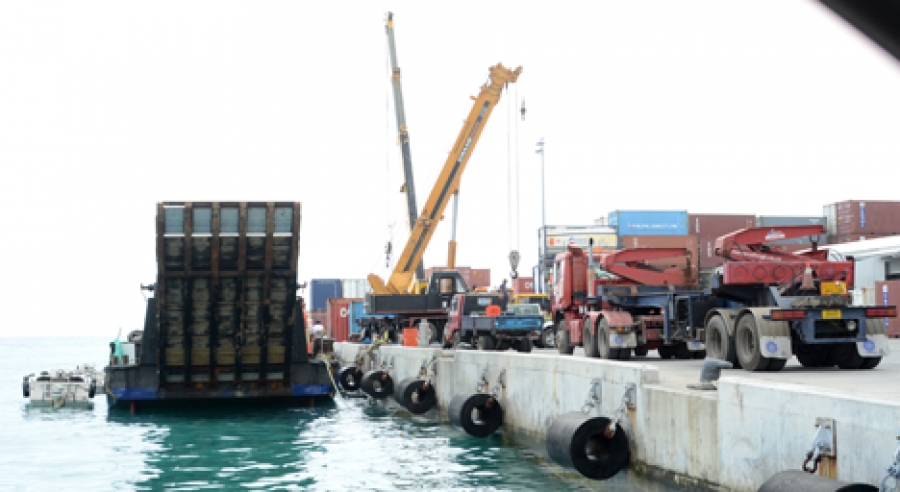 Barge readied for Manihiki trip