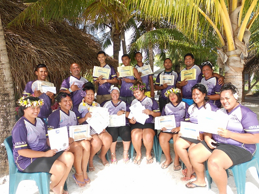 Trades graduates mark year of achievement on Aitutaki