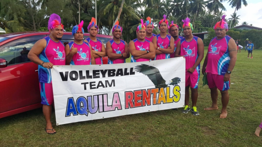 Volleyball action on Aitutaki