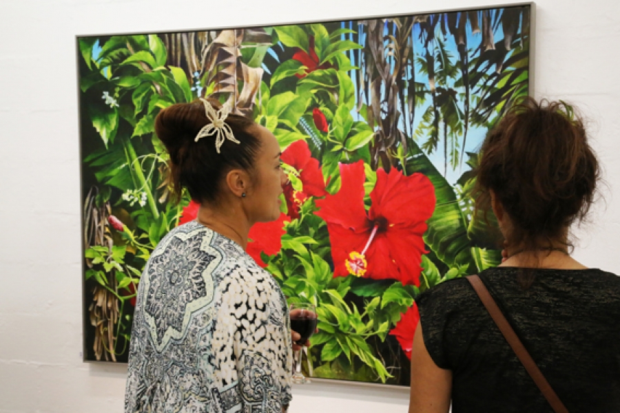 Hibiscus paintings impress art lovers