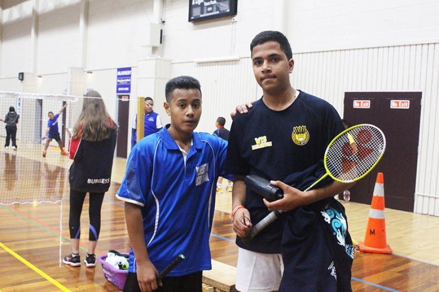Badminton team amongst the action at AIMS Games