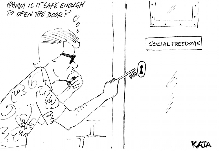Kata cartoon: Covid-19 freedom