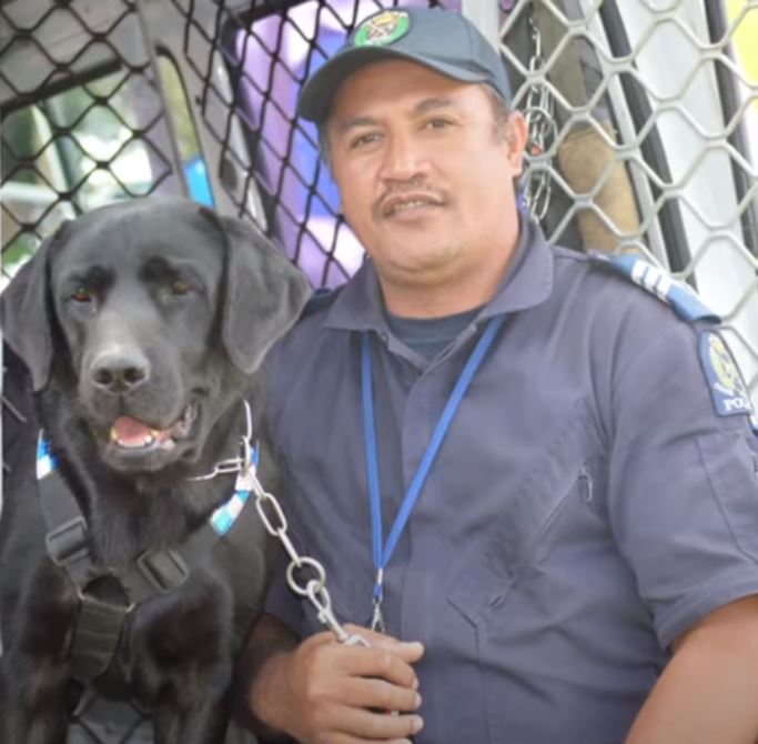 Cook Island police farewell drug dog