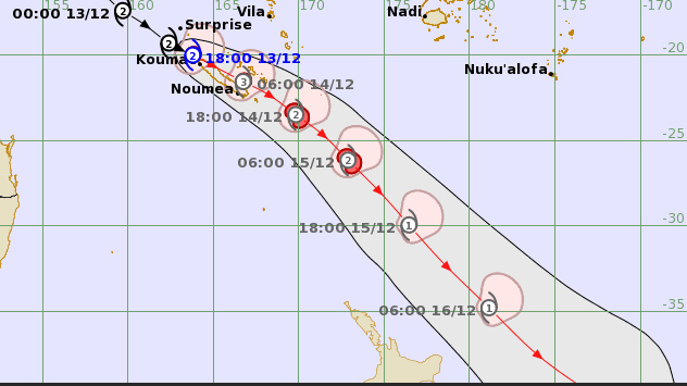 Ruby brings strong winds and rain to New Caledonia
