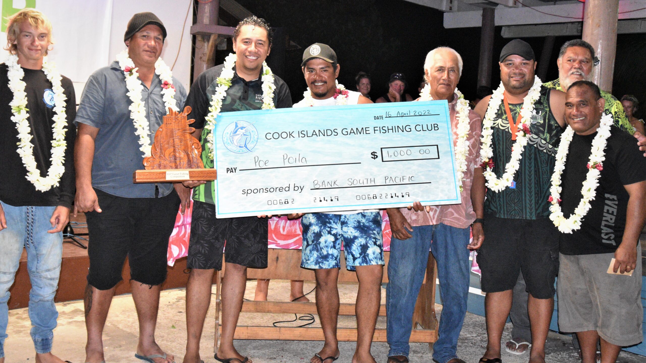 Poila wins fishing comp, scrapes by with 100 grams