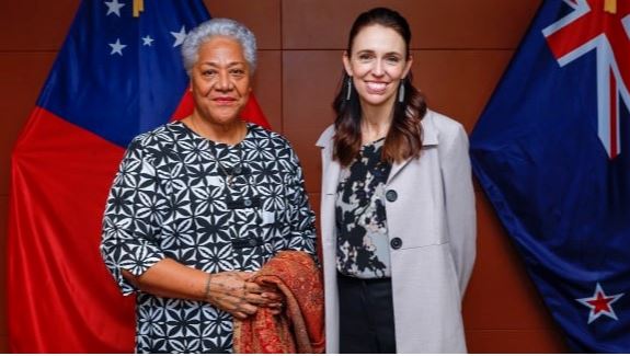Jacinda Ardern and Samoa’s PM hold media briefing
