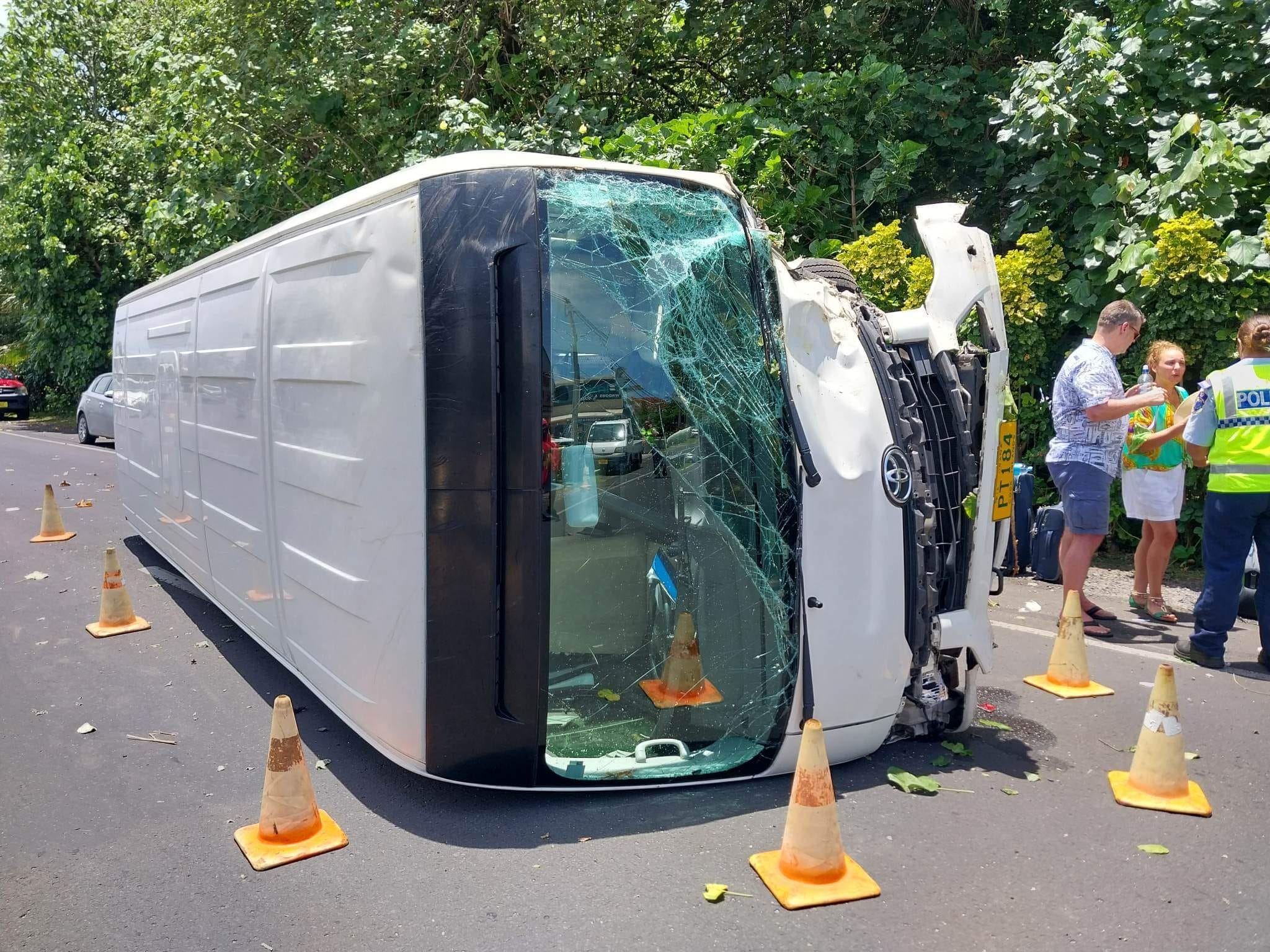 Bus crashes with eight on board
