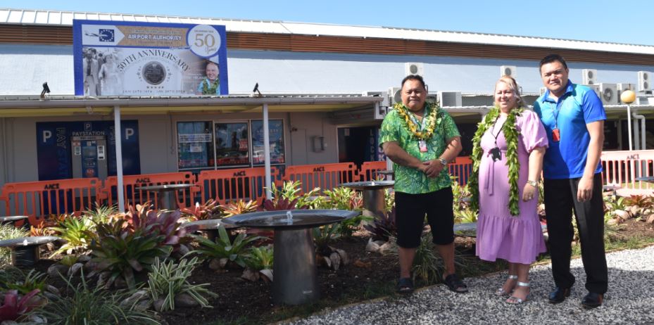 Rarotonga Airport gears up for 50th anniversary with water fountain blessing
